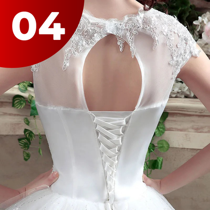 Beautiful New Hot Selling Ball Gown Lace Up Back Formal Bride Wedding Dress