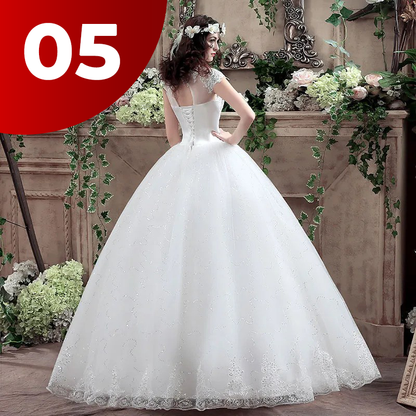 Beautiful New Hot Selling Ball Gown Lace Up Back Formal Bride Wedding Dress