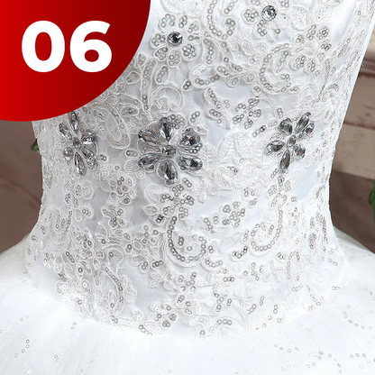 Beautiful New Hot Selling Ball Gown Lace Up Back Formal Bride Wedding Dress