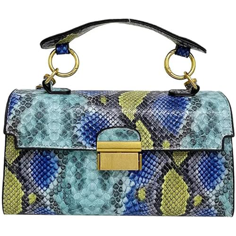 Paloma Beauty World - Women’s Leather Snakeskin Printed Purse Small Square Handbags Shoulder Messenger Bags Evening Bags