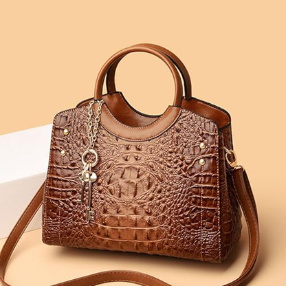 Paloma Beauty World - Top Handle Crocodile Pattern Leather Bag Shoulder Messenger Handbag for Women