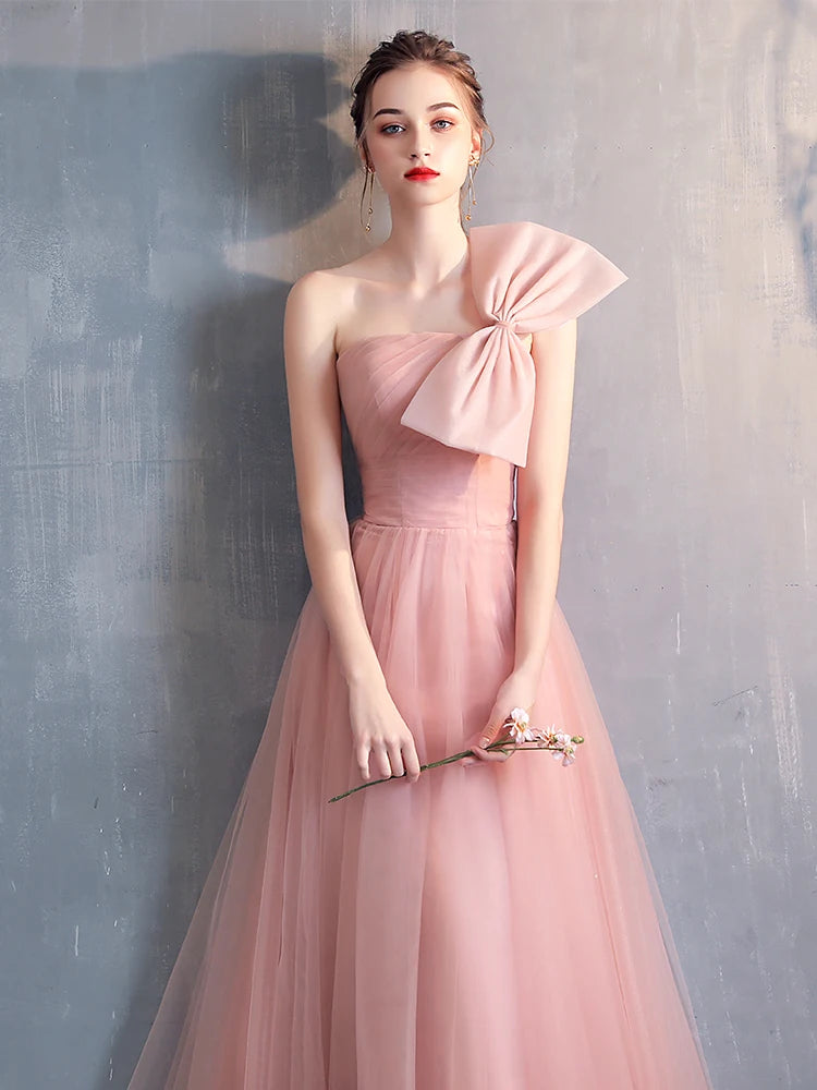 Girls Pink Bridesmaid Dress Elegant Stylish Party Wedding Women Dress