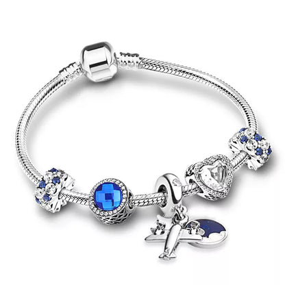 New Trendy Romantic Silver Color Charm Bracelet With Happy Family Strand Brand Bracelet