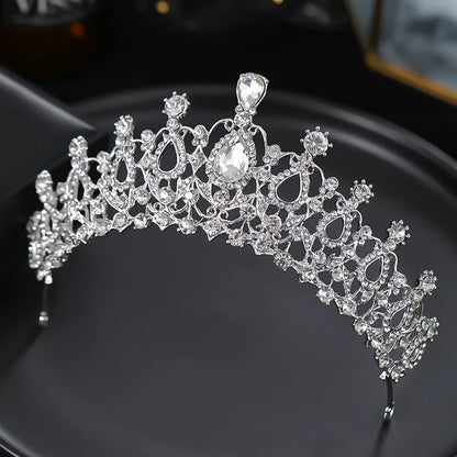 Rhinestone Crystal Wedding Bridal Jewelry Set Women Bride Tiara Crowns Earring Necklace Wedding Gift Set
