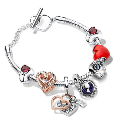 New Trendy Romantic Silver Color Charm Bracelet With Happy Family Strand Brand Bracelet