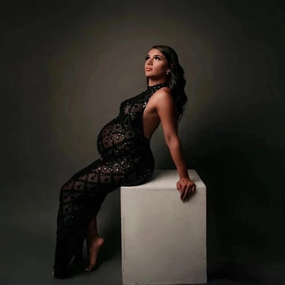 Pregnancy Photoshoot Maternity Dress Rhinestone Maternity Photography Dresses