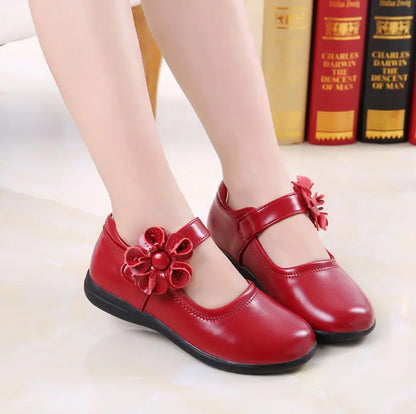 Girls Leather Shoes Children Wedding Dress Princess School Shoes Kids Summer Bow-knot Black Student Sandals