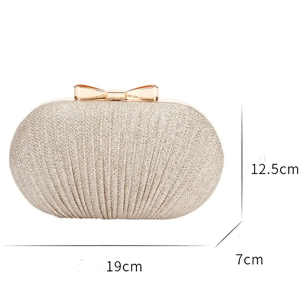 Wedding Bridal Clutch Women Evening Party Bag Chain Shoulder Elegant Rhinestones Egg Shape Banquet Clutch Purse