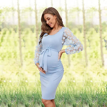 Gorgeous Floral Maternity Dress with Stretchy Fabric and Flowy Silhouette Perfect Outfit For Pregnant Woman