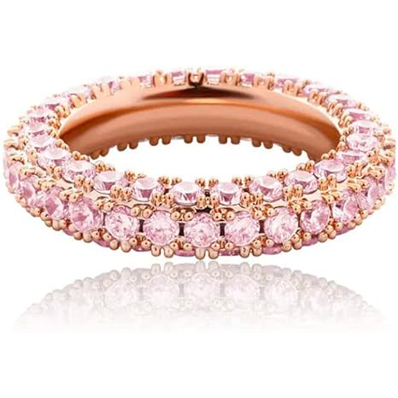 Paloma Beauty World’s Luxury Fine Jewelry Rose Gold Silver Rings Iced Out Pave Bling Cubic Zirconia Crystal Ring For Wedding/Anniversary Valentine's Day Jewelry Gifts
