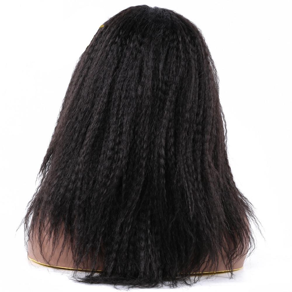 Saisity Kinky Curly Afro Hair Wigs  Ombre Synthetic Wig For Women Medium Part Women Black Natural Female Wigs