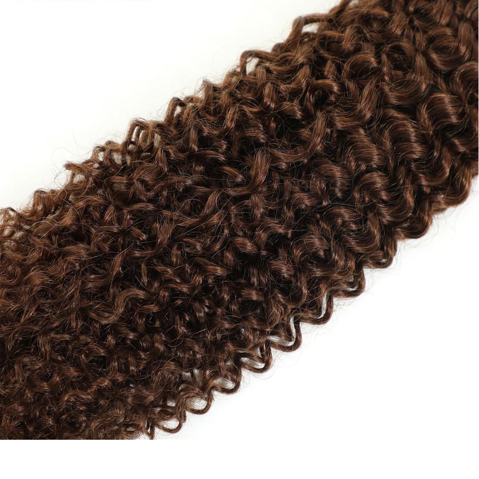 Water Wave Brazilian Hair Weave Bundles Pre-Colored Light Brown Non-Remy Human Hair Bundles