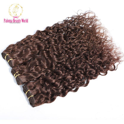 FEELME #2 Dark Brown Water Wave Human Hair Weave Bundles Deals 10-24" Peruvian Water Hair Extensions For Black Women Remy Hair