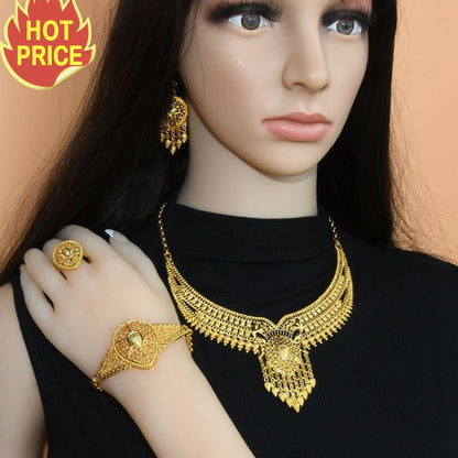 Dubai Gold Plated Jewelry Set For Women