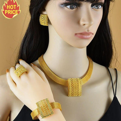 Dubai Gold Plated Jewelry Set For Women