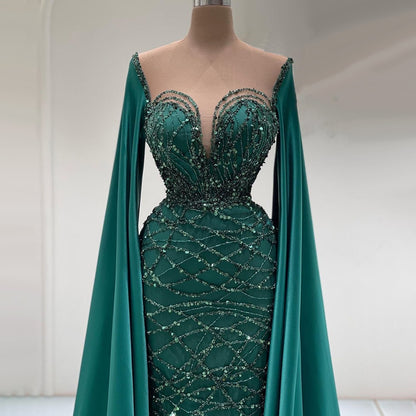 Green Cape Sleeves Luxury Evening Gown, Green Cape Sleeves Luxury Evening Gown, Green Cape Sleeves Luxury Evening Gown, Green Cape Sleeves Luxury Evening Gown, Green Cape Sleeves Luxury Evening Gown, Green Cape Sleeves Luxury Evening Gown, v